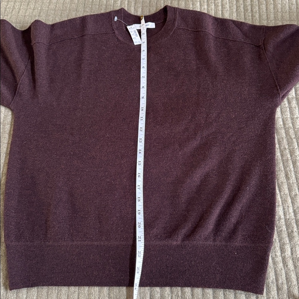 nwt merino wool pullover sweater in heather chocolate - Picture 8 of 9